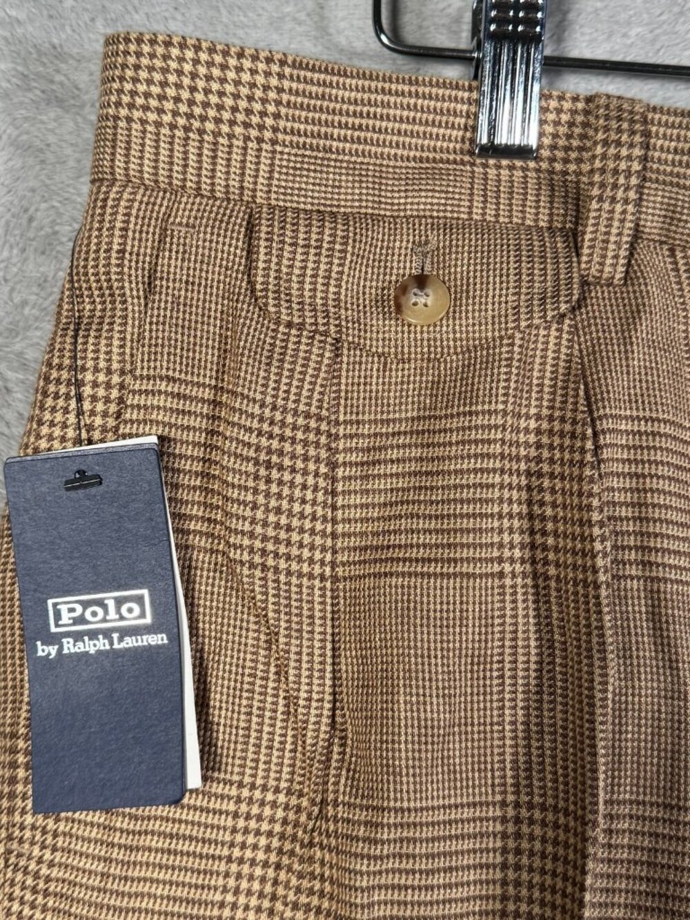 Polo Ralph Lauren Pants Mens 34x32 Brown Whitman RELAXED Fit Glen Plaid $298